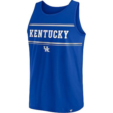Men's Fanatics Branded Royal Kentucky Wildcats Stripe Block Tank Top