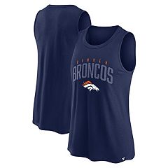 Women's New Era Navy Denver Broncos Space Dye Tie-Back Tank Top Size: Extra Small