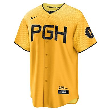 Men's Nike Ke'Bryan Hayes Gold Pittsburgh Pirates 2023 City Connect Replica Player Jersey