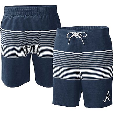 Men's G-III Sports by Carl Banks Navy Atlanta Braves Coastline Volley Swim Shorts