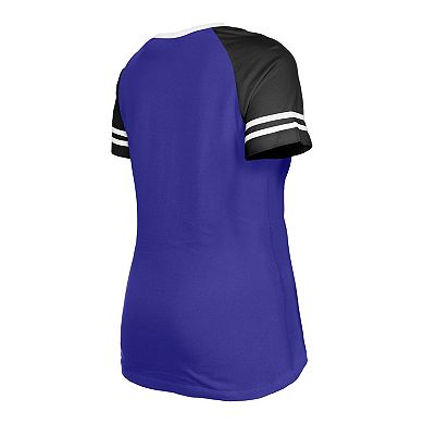 Women's New Era Purple Baltimore Ravens Raglan Lace-Up T-Shirt