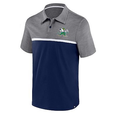 Men's Fanatics Branded Navy/Heather Gray Notre Dame Fighting Irish Polo