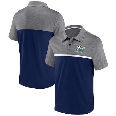 Men's Fanatics Branded Navy/Heather Gray Notre Dame Fighting Irish Polo