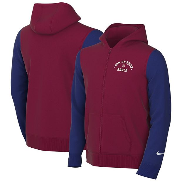 Youth Nike Red Barcelona Club Full Zip Hoodie