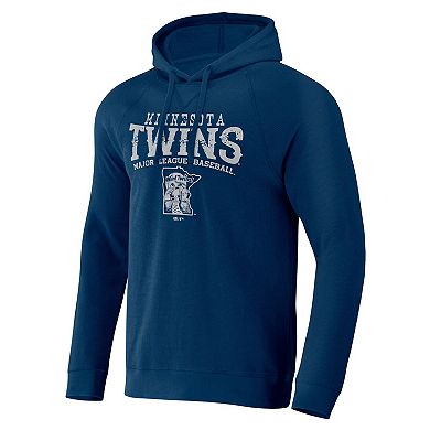 Men's Darius Rucker Collection by Fanatics Navy Minnesota Twins Waffle-Knit Raglan Pullover Hoodie