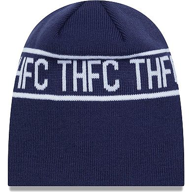 Men's New Era Navy Tottenham Hotspur Wordmark Skull Knit Hat