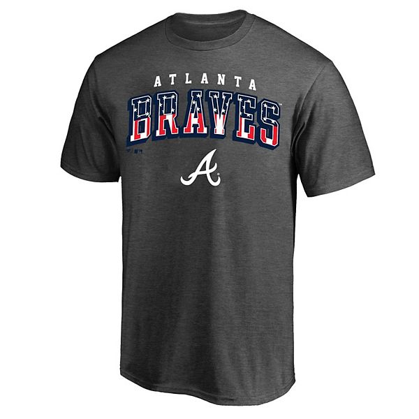 Mens Profile Heather Charcoal Atlanta Braves Big And Tall American T Shirt 5809