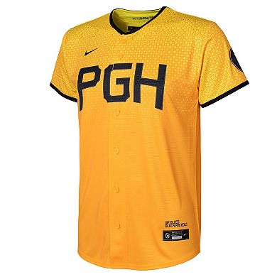 Youth Nike Gold Pittsburgh Pirates 2023 City Connect Replica Jersey