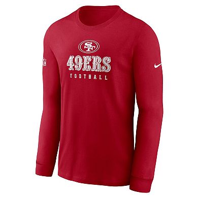 Men's Nike Scarlet San Francisco 49ers Sideline Performance Long Sleeve ...