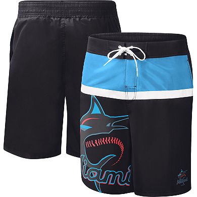 Men's G-III Sports by Carl Banks Black Miami Marlins Sea Wind Swim Shorts