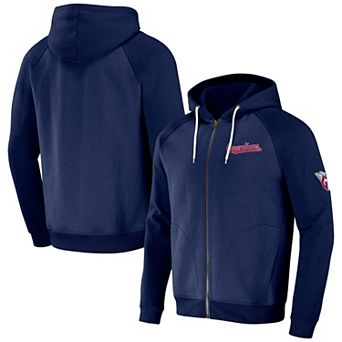 Men's Darius Rucker Collection by Fanatics Navy Cleveland Guardians Raglan Full-Zip Hoodie