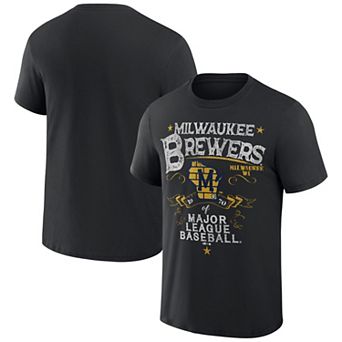 Men's Darius Rucker Collection by Fanatics Black Milwaukee Brewers Beach Splatter T-Shirt