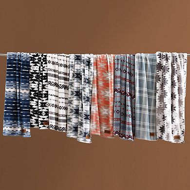 Wrangler Ikat Pattern Plush Throw Blanket