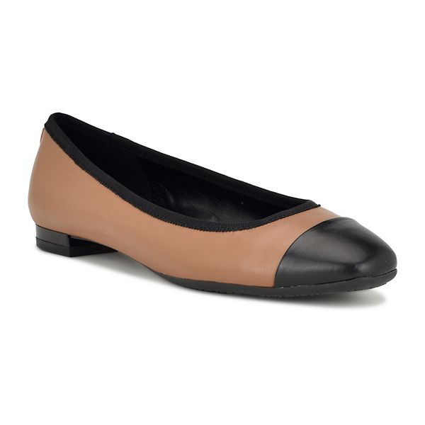 Nine West Ollin Women's 9X9 Slip-On Flats - Light Brown Leather Mu (11)