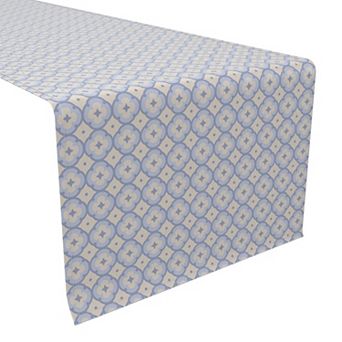 Table Runner, 100% Cotton, 16x90", Geometric Décor