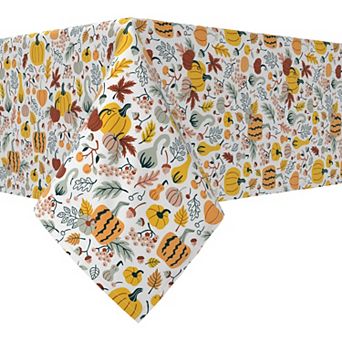 Rectangular Tablecloth, 100% Cotton, 52x84", Pumpkin Décor