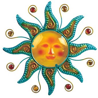 FC Design 16"H Sun Face in Turqoi Blue Wall Decoration