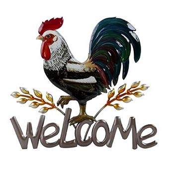 FC Design 12.25"W Rooster Welcome Sign Wall Plaque Home Decoration