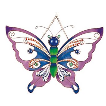 FC Design Purple Butterfly with Copper Gem Wall Plaque Decor