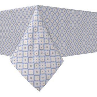 Rectangular Tablecloth, 100% Cotton, 60x84", Geometric Décor