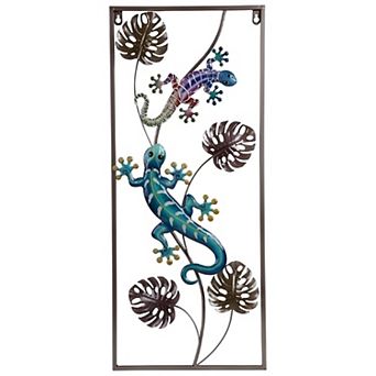 FC Design 27.5"H Rectangle Lizards Wall Plaque Home Decoration