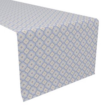 Table Runner, 100% Polyester, 14x108", Geometric Décor