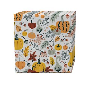 Napkin Set of 4, 100% Cotton, 20x20", Pumpkin Décor