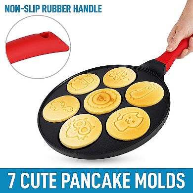 Zulay Kitchen Pancake Pan (7 Animal Face Designs and Two Bonus Spatulas)