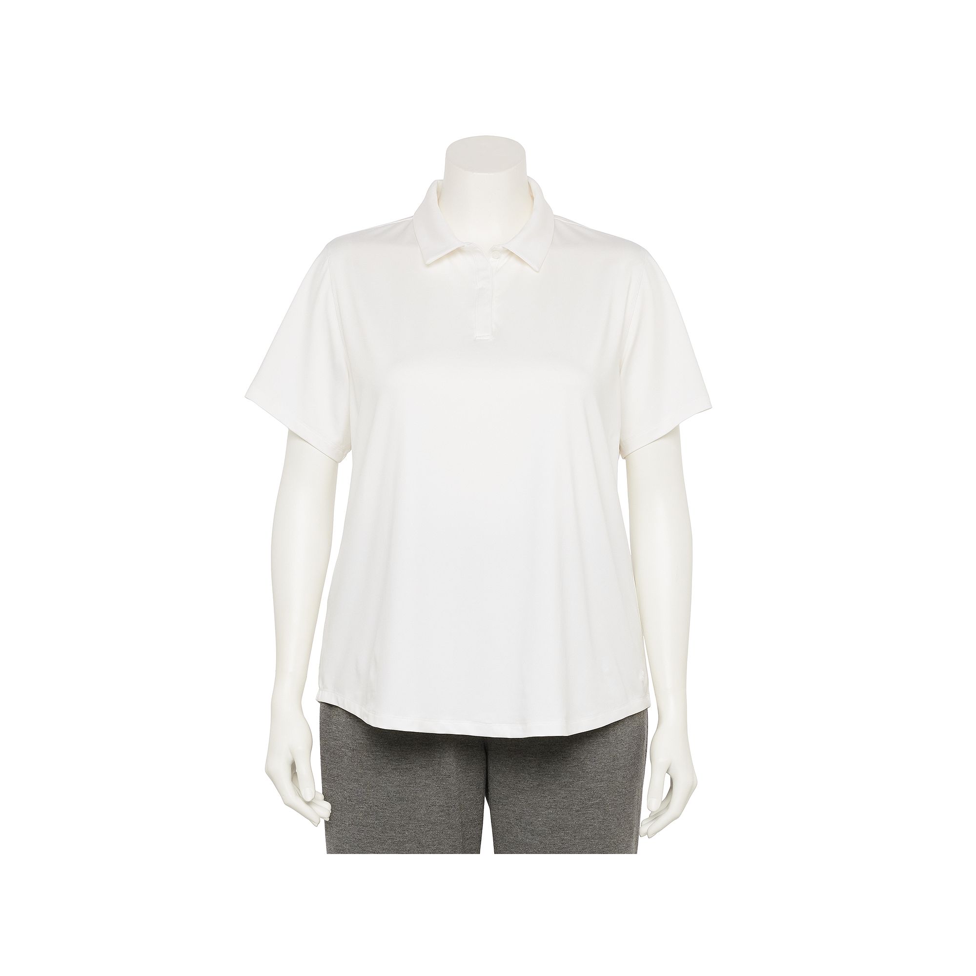 Plus Size Tek Gear® Curved Hem Golf Polo, Womens, Size: 1XL, Modern White