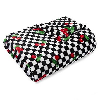 Betsey Johnson Cherry Checker Throw Blanket