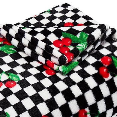 Betsey Johnson Cherry Checker Throw Blanket