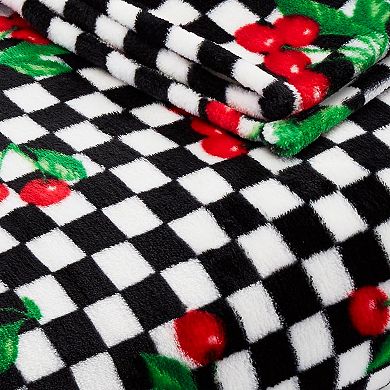 Betsey Johnson Cherry Checker Throw Blanket