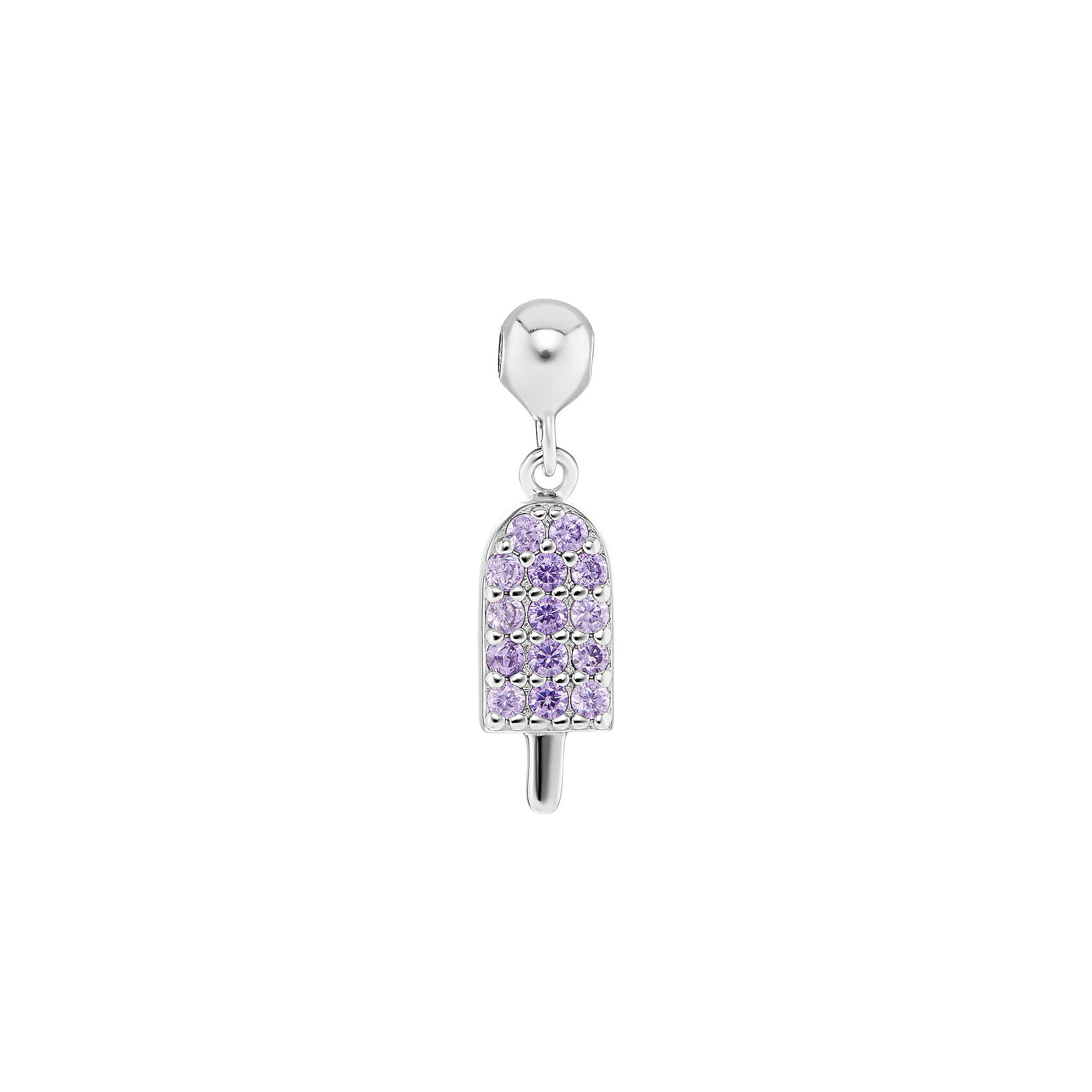PRIMROSE Sterling Silver Cubic Zirconia Popsicle Sliding Charm, Womens, St