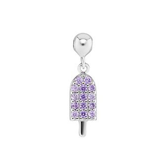 PRIMROSE Sterling Silver Cubic Zirconia Popsicle Sliding Charm