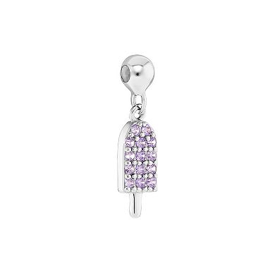 PRIMROSE Sterling Silver Cubic Zirconia Popsicle Sliding Charm