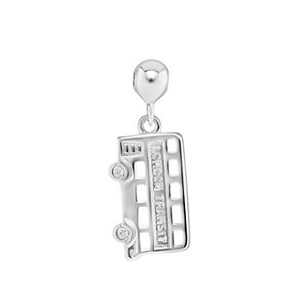 PRIMROSE Sterling Silver Polished Cubic Zirconia Bus Sliding Charm