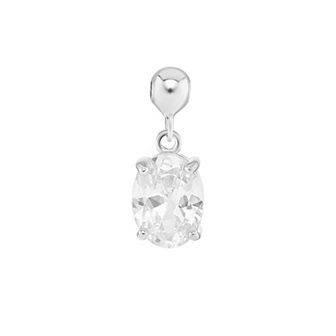 PRIMROSE Sterling Silver Oval Cubic Zirconia Sliding Charm