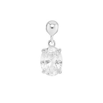 PRIMROSE Sterling Silver Oval Cubic Zirconia Sliding Charm