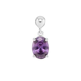 PRIMROSE Sterling Silver Oval Cubic Zirconia Sliding Charm