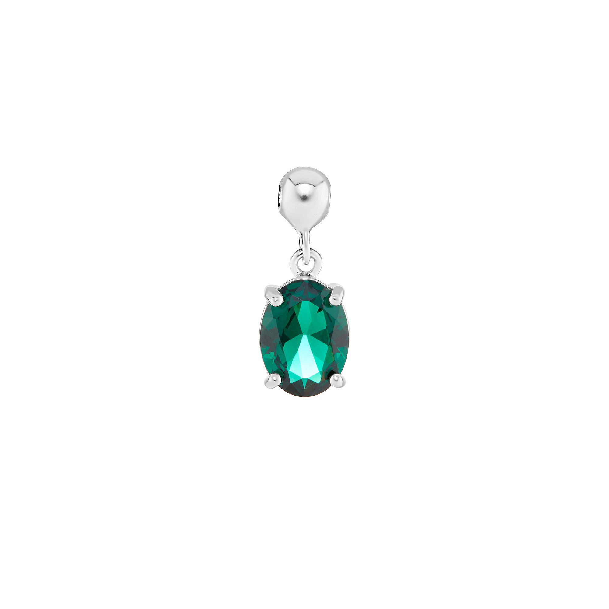 PRIMROSE Sterling Silver Oval Cubic Zirconia Sliding Charm, Womens, Sterli