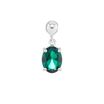 PRIMROSE Sterling Silver Oval Cubic Zirconia Sliding Charm