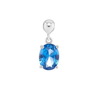 PRIMROSE Sterling Silver Oval Cubic Zirconia Sliding Charm