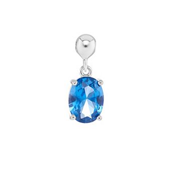 PRIMROSE Sterling Silver Oval Cubic Zirconia Sliding Charm
