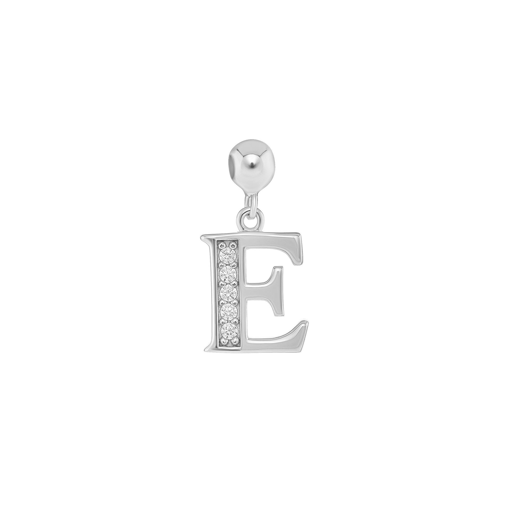 PRIMROSE 18k Gold Plated Pave Cubic Zirconia Initial Sliding Charm, Womens