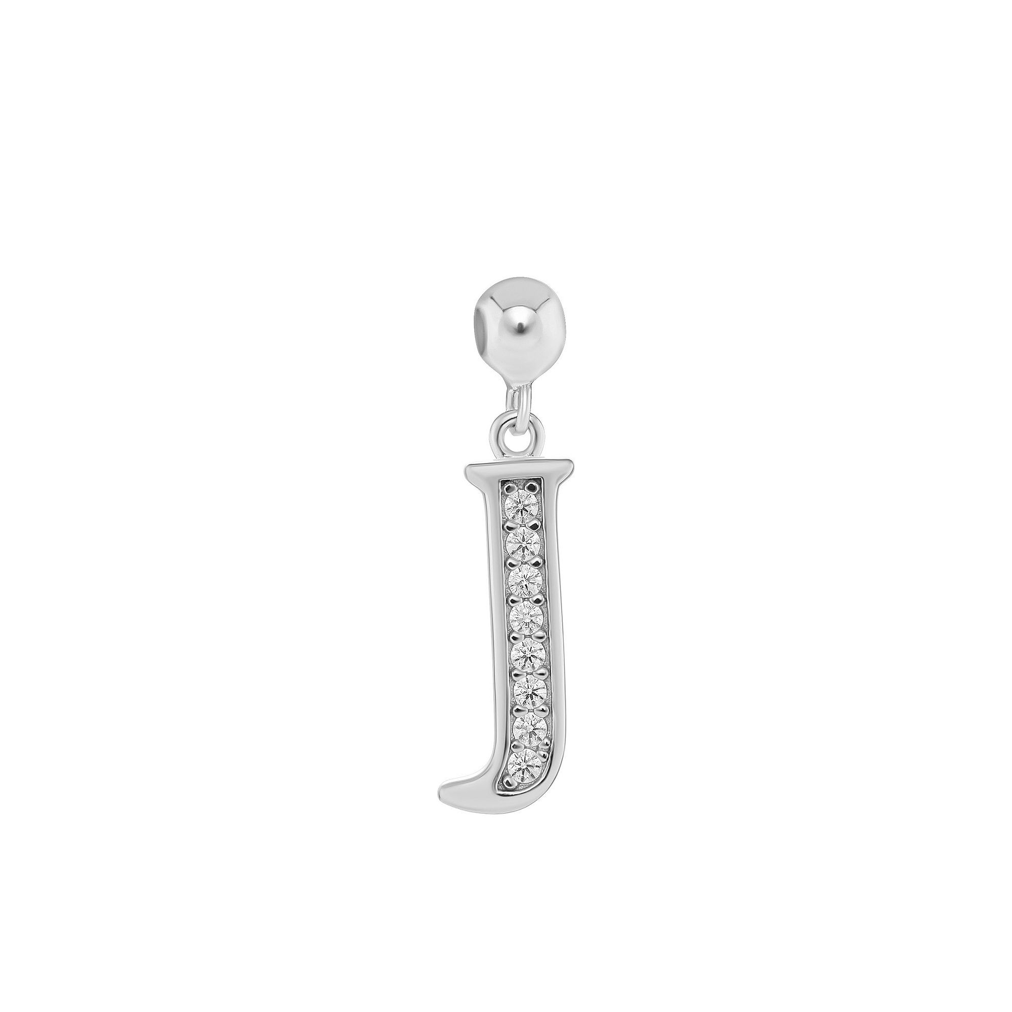 PRIMROSE 18k Gold Plated Pave Cubic Zirconia Initial Sliding Charm, Womens
