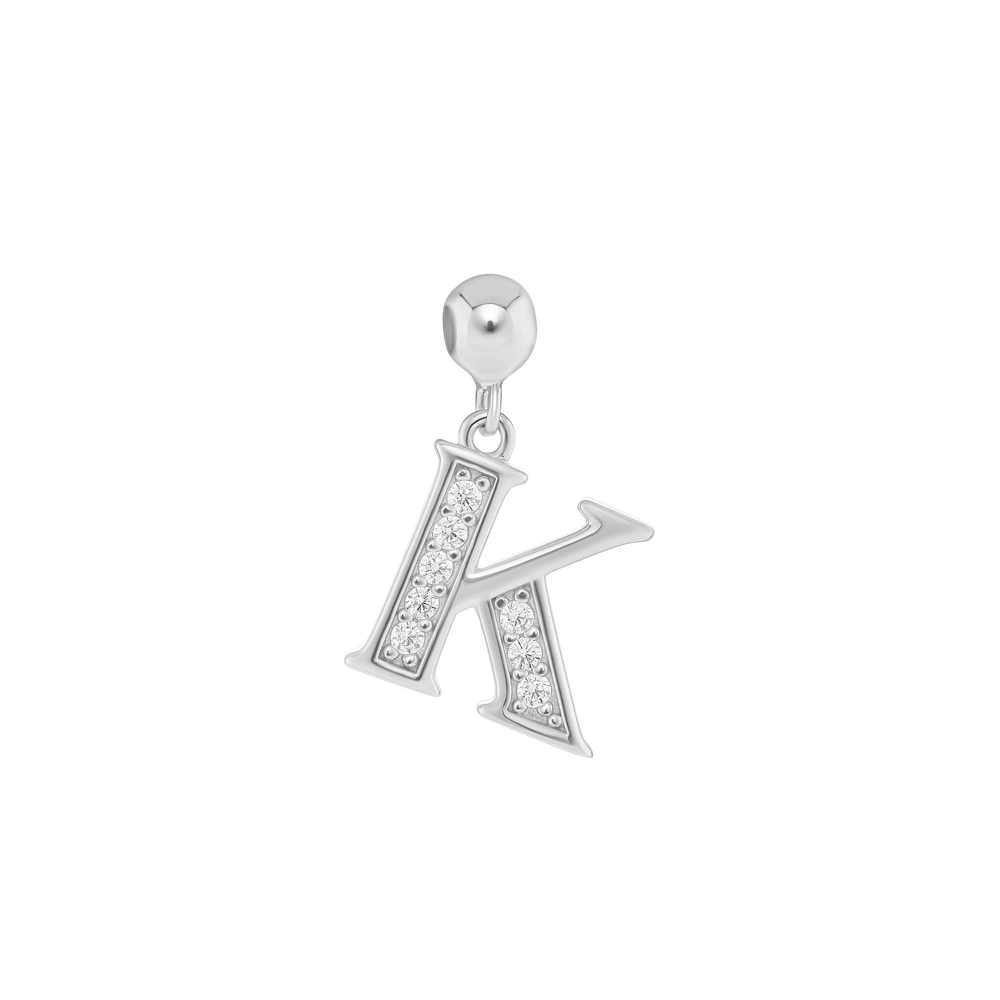 PRIMROSE 18k Gold Plated Pave Cubic Zirconia Initial Sliding Charm, Womens