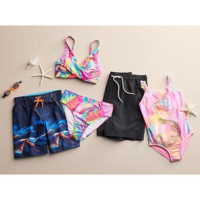 Girls 6-12 Breaking Waves Flutter Strap UPF 50+ One-Piece Swimsuit