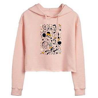 Disney's Mickey Mouse & Friends Juniors' Halloween Collage Cropped Hoodie
