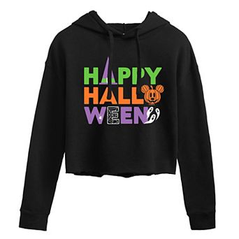 Disney's Mickey Mouse Juniors' Happy Halloween Cropped Hoodie