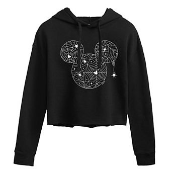 Disney's Mickey Mouse Juniors' Spider Web Cropped Hoodie